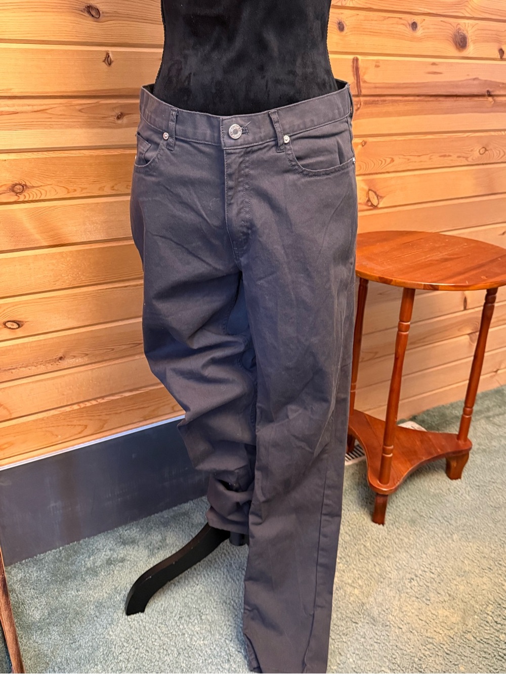 H&M Men's Slim Fit Straight Chinos in Charcoal & Black 2 pairs